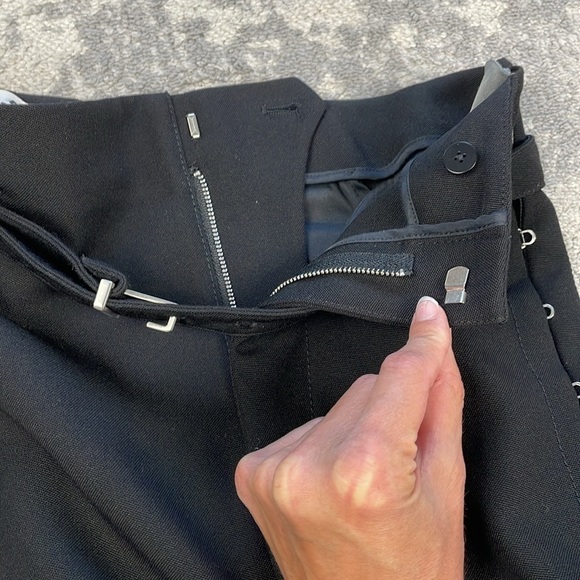 New Dion Lee Hook Detailed Wide Leg Trouser Pants Black Wool Blend Sz 6 - Picture 16 of 16